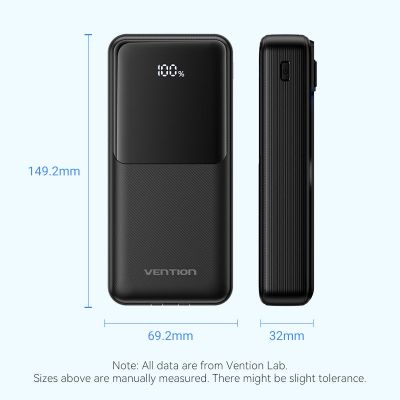 Батарея универсальная Vention 20000 mAh 22.5W with Built-in USB-C and Lightning Cables (FHPB0)