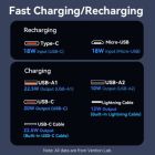 Батарея универсальная Vention 20000 mAh 22.5W with Built-in USB-C and Lightning Cables (FHPB0)