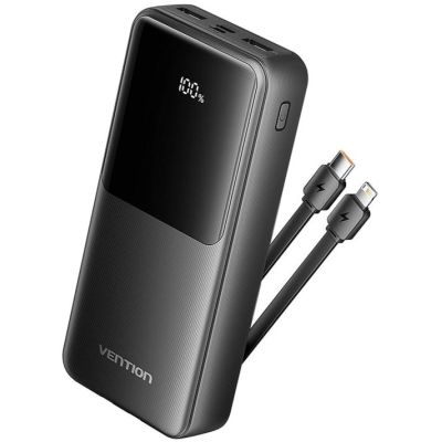 Батарея універсальна Vention 20000 mAh 22.5W with Built-in USB-C and Lightning Cables (FHPB0)