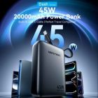 Батарея універсальна Vention 20000 mAh 45W Mini with Built-in USB-C Cable Gray (FHGH0)