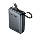 Батарея универсальная Vention 20000 mAh 45W Mini with Built-in USB-C Cable Gray (FHGH0)