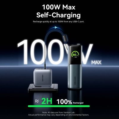 Батарея универсальная Vention 27000 mAh 200W Gray TFT Display Type (FKGH0)