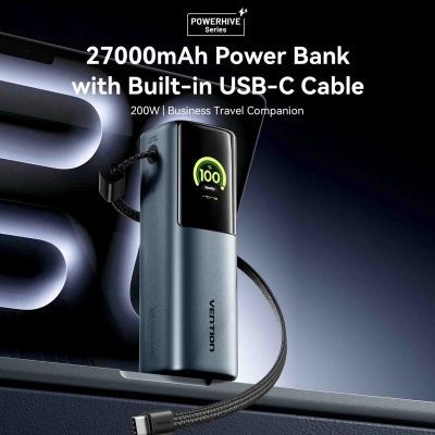 Батарея универсальная Vention 27000 mAh 200W Gray TFT Display Type (FKGH0)