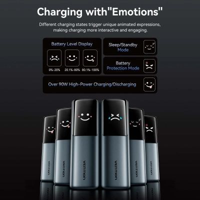 Батарея универсальная Vention 27000 mAh 200W Gray TFT Display Type (FKGH0)