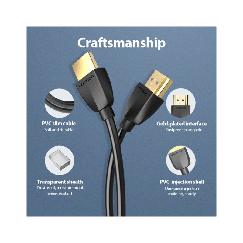 Кабель мультимедійний HDMI M to HDMI M 3.0m 4K60Hz black Vention (AAIBI)