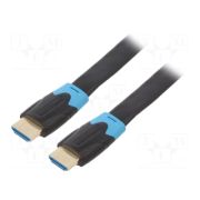 Кабель мультимедійний HDMI M to HDMI M 10.0m 1080p60Hz flat black Vention (AAKBL)