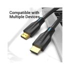 Кабель мультимедийный HDMI M to HDMI M 1.0m 8K60Hz cotton braided black Vention (AAUBF)