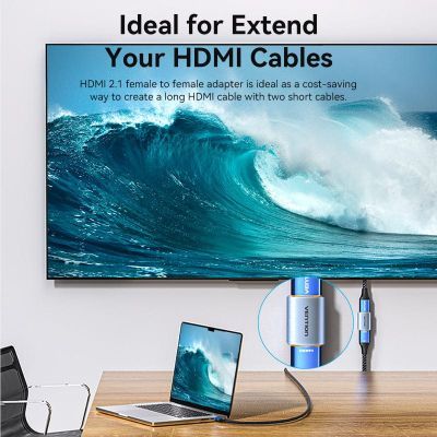 Переходник HDMI F to HDMI F 8K Aluminum black Vention (AIUH0)