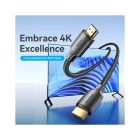 Кабель мультимедийный HDMI M to HDMI M 1.5m 4K60Hz cotton braided black Vention (ALLBG)