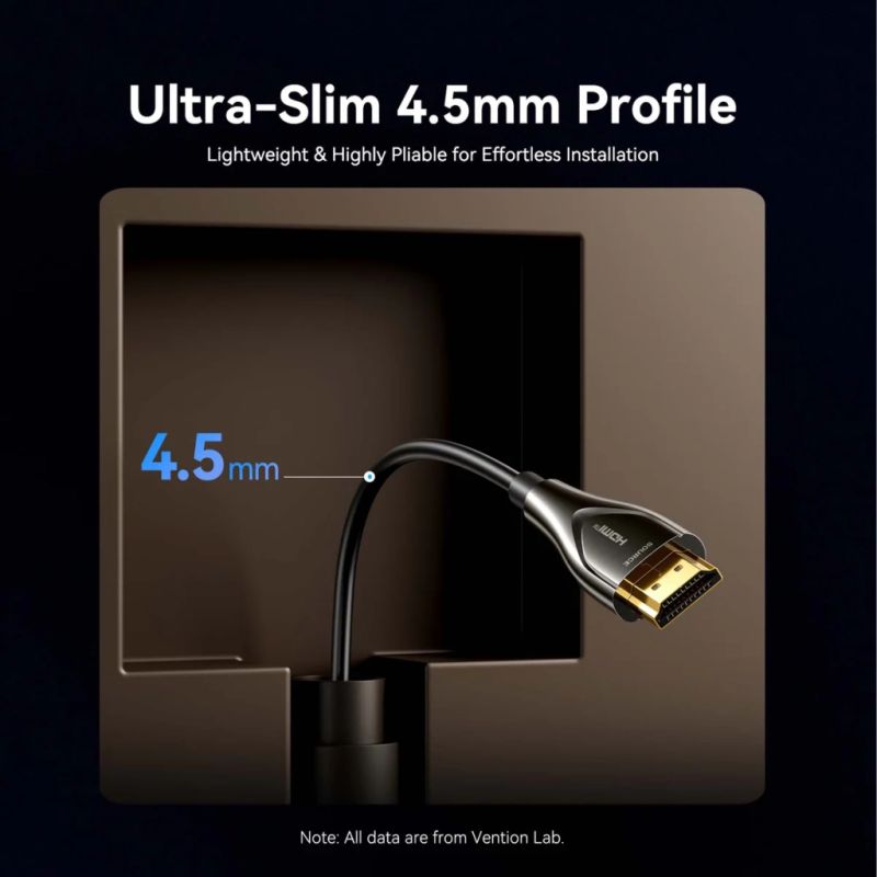 Кабель мультимедийный HDMI M to HDMI M 35.0m 4K60Hz fiber optic black Vention (ALSBU)
