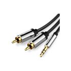Кабель мультимедийный 3.5mm M to 2xRCA M 1.0m black Vention (BCFBF)