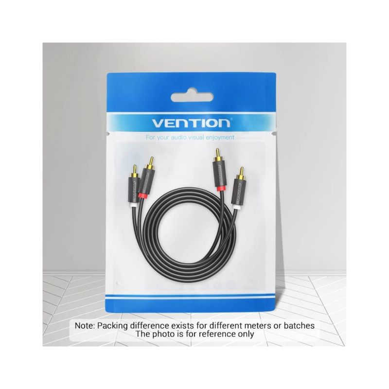 Кабель мультимедийный 2xRCA M to 2xRCA M 1.5m black Vention (BCMBG)