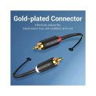 Кабель мультимедийный 2xRCA M to 2xRCA M 1.5m black Vention (BCMBG)