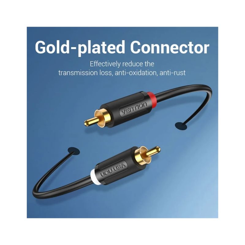Кабель мультимедийный 2xRCA M to 2xRCA M 1.5m black Vention (BCMBG)