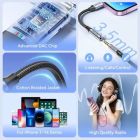 Перехідник Lightning to 3.5mm 0.1m cotton braided aluminum gray Vention (BMBHA)