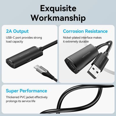 Дата кабель USB 2.0 AM/AF 15.0m Active black Vention (CBKBN)