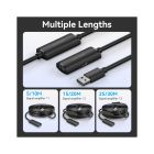 Дата кабель USB 2.0 AM/AF 15.0m Active black Vention (CBKBN)