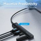 Концентратор Vention USB to 4xUSB 3.2 Gen2 + USB-C 10Gbps 0.15m black (CHOBB)
