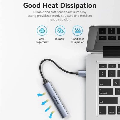 Концентратор Vention USB 3.0 to 1xUSB 3.0 + 3xUSB 2.0 0.15m gray (CKOHB)