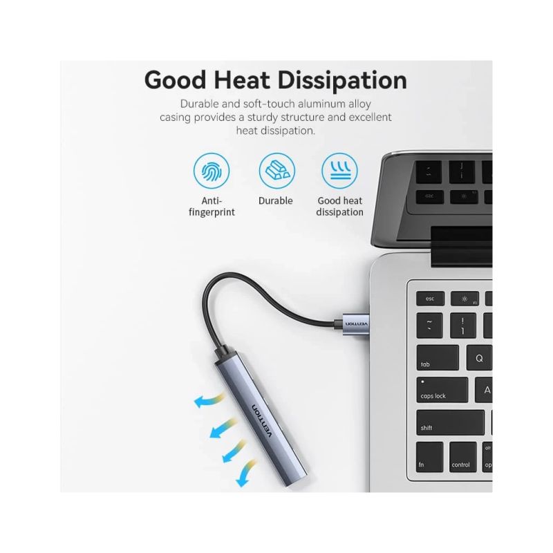 Концентратор Vention USB 3.0 to 1xUSB 3.0 + 3xUSB 2.0 0.15m gray (CKOHB)