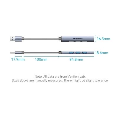 Концентратор Vention USB 3.0 to 1xUSB 3.0 + 3xUSB 2.0 0.15m gray (CKOHB)