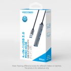 Концентратор Vention USB 3.0 to 1xUSB 3.0 + 3xUSB 2.0 0.15m gray (CKOHB)