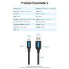Дата кабель USB 2.0 AM to USB-C 1.5m 3A black Vention (COKBG)