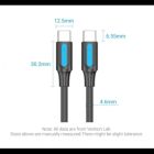Дата кабель USB-C to USB-C 1.5m 5A black Vention (COTBG)