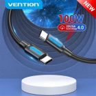 Дата кабель USB-C to USB-C 1.5m 5A black Vention (COTBG)