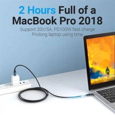 Дата кабель USB-C to USB-C 1.5m 5A black Vention (COTBG)