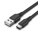 Дата кабель USB 2.0 AM to USB-C 1.0m 3A black Vention (CTHBF)
