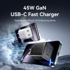 Зарядний пристрій Vention 2xUSB-C PD45W GaN transparent white (FCFW0-EU)
