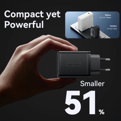 Зарядное устройство Vention 2xUSB-C PD65W + 1xUSB QC3.0 60W GaN white (FERW0-EU)