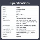 Зарядний пристрій Vention 1xUSB-C PD30W + 1xUSB QC3.0 18W GaN gray (FEWH0-EU)