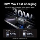 Зарядний пристрій Vention 1xUSB-C PD30W + 1xUSB QC3.0 18W GaN gray (FEWH0-EU)