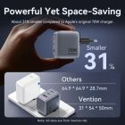 Зарядное устройство Vention 2xUSB-C PD70W + 1xUSB QC3.0 22.5W GaN gray (FEXH0-EU)