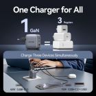 Зарядное устройство Vention 2xUSB-C PD70W + 1xUSB QC3.0 22.5W GaN gray (FEXH0-EU)