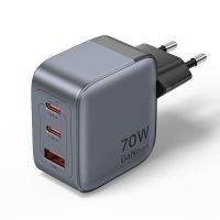 Зарядний пристрій Vention 2xUSB-C PD70W + 1xUSB QC3.0 22.5W GaN gray (FEXH0-EU)