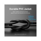 Патч-корд 5м, S/FTP cat 8 RJ-45 black Vention (IKABJ)