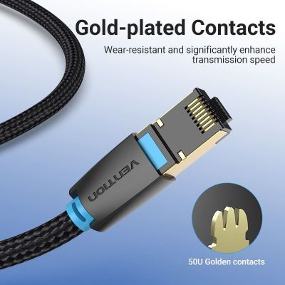 Патч-корд 5м, S/FTP cat 8 RJ-45 COPPER black Vention (IKGBJ)