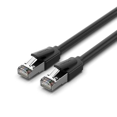 Патч-корд 5м, S/FTP cat 8 RJ-45 black Vention (IKKBJ)