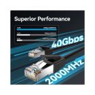 Патч-корд 8м, S/FTP cat 8 RJ-45 black Vention (IKKBK)