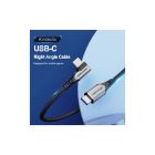 Дата кабель USB 2.0 USB-C to USB-C 1.0m 5A 90° corner aluminum gray Vention (TAKHF)