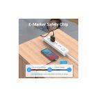 Дата кабель USB 2.0 USB-C to USB-C 1.0m 5A 90° corner aluminum gray Vention (TAKHF)