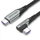 Дата кабель USB 2.0 USB-C to USB-C 1.0m 5A 90° corner aluminum gray Vention (TAKHF)