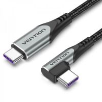 Дата кабель USB 2.0 USB-C to USB-C 1.0m 5A 90° corner aluminum gray Vention (TAKHF)