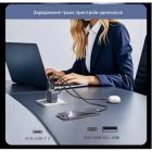 Зарядний пристрій Vention 1xUSB-C PD70W + 1xUSB QC3.0 22.5W GaN + cable USB-C to USB-C 1.0m 5A gray (TZ-FCGH0-EU)