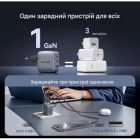 Зарядний пристрій Vention 1xUSB-C PD70W + 1xUSB QC3.0 22.5W GaN + cable USB-C to USB-C 1.0m 5A gray (TZ-FCGH0-EU)