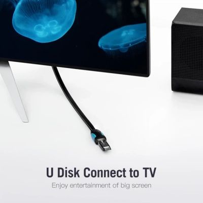 Дата кабель USB 3.0 AM/AF 2.0m flat black Vention (VAS-A13-B200)