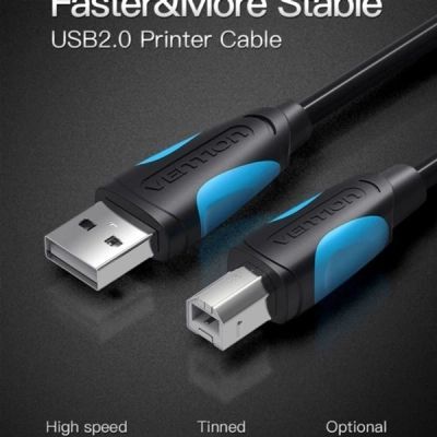 Кабель для принтера USB 2.0 AM/BM 1.0m black Vention (VAS-A16-B100)